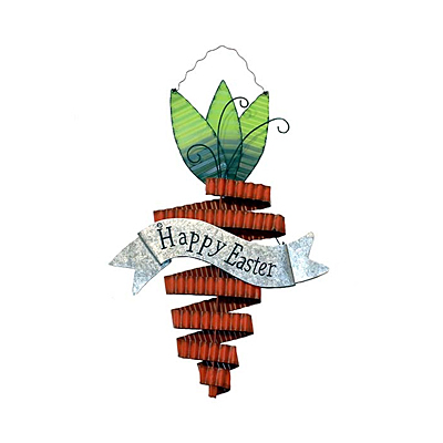Sign - Metal Carrot with Happy Easter