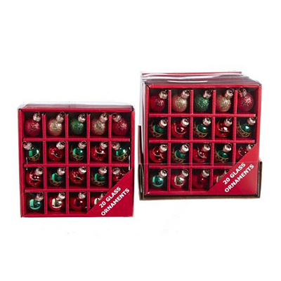 Mini RD/GO/GRN Ornaments