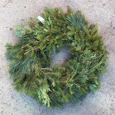 Wreath - Mixed, Balsam/Pine/Cedar (Orange & Black)