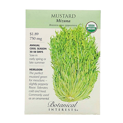 Seeds - BI Mustard Mizuna Org