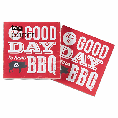 Cocktail Napkin - Good Day BBQ, Red