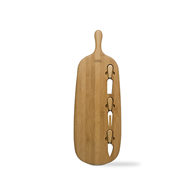 Bamboo Board & Utensils Set