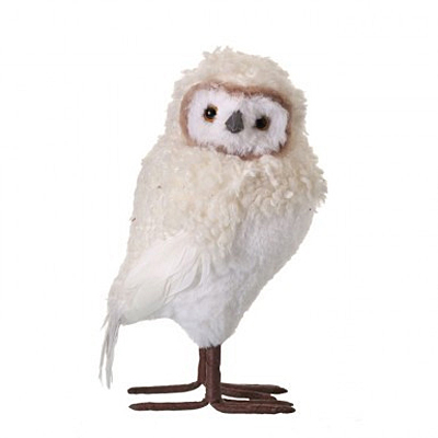 Owl - Fluffy Wooly, Cream & White