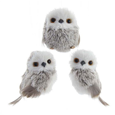 Ornament - Owl, Coffee/White/Gray