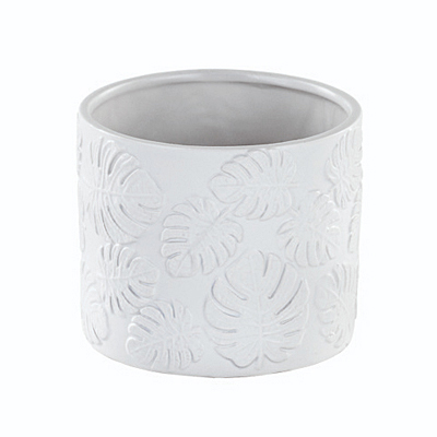 Planter - White Philo Embossed