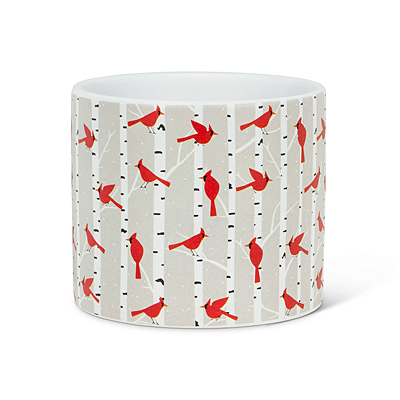 Planter - Cardinals & Birches