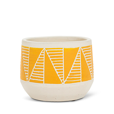 Planter - Yellow Etched