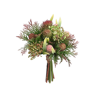 Bouquet - Protea, Thistle, Sedum Green Burg