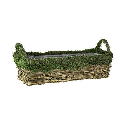 Basket - Moss Rectangle with Handle