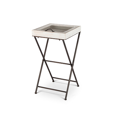 Table - Wood Shadow Box with Metal Legs