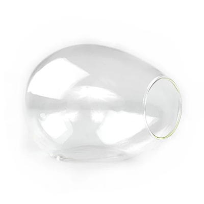 Glass Oval Open Side Vase