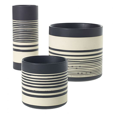 Sinclair Striped Pot - Black