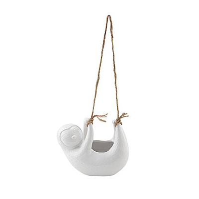 Planter - Hanging Sloth White