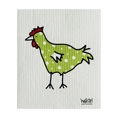 Swedish Dish Cloth - Spotted Green Chick