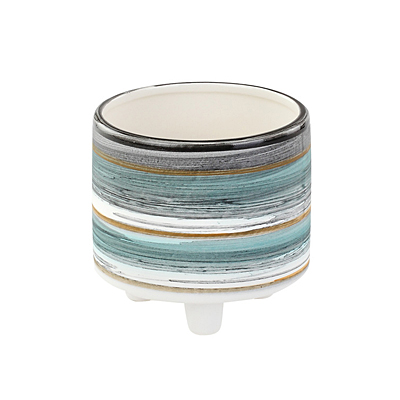 Planter - Blue/Grey Stripe Footed