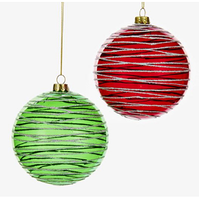 Ornament - Red/Green Swirl Ball