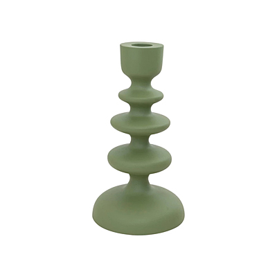 Candle Holder - Textured Metal Taper Mint