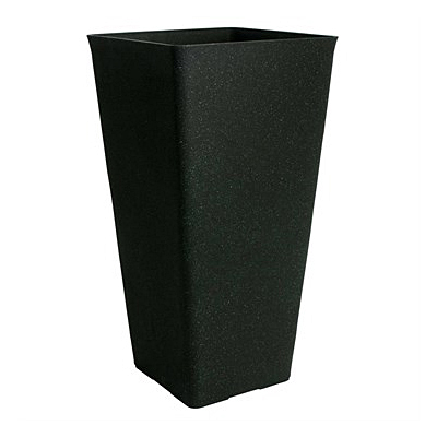 Taper Square Planter - Black Stucco