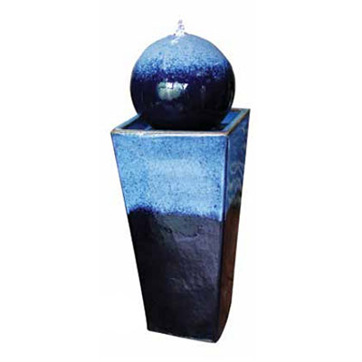 Fountain - Square Tall Tapered with Ball (Cascade Blue)