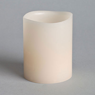 LED Votive Candle - Wax with Timer Bisque