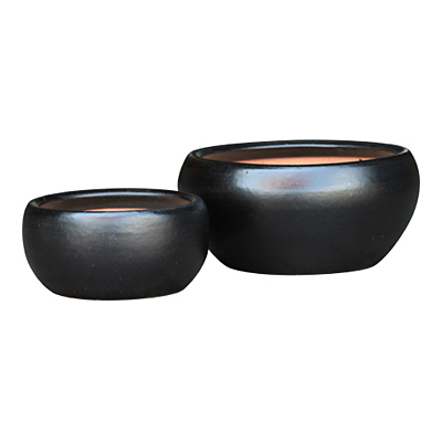 Toga Bowl Planter - Matte Black