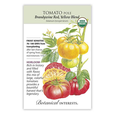 Seeds - BI Tomato Pole Brandywine Red & Yellow Org