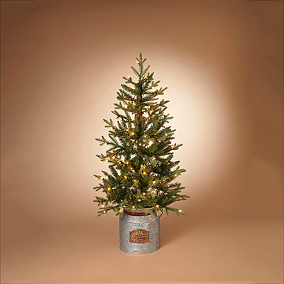 Holiday Tree in Milk Can, Lighted