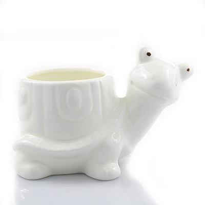 Turtle Planter - White