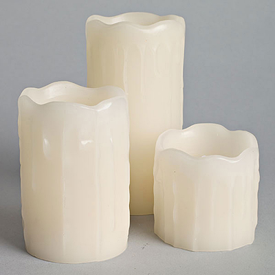 LED Candle - Votive Dripped Wax (3 pc set)