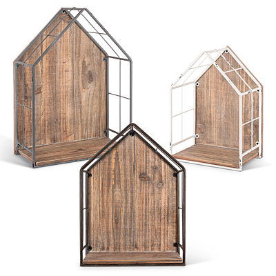 Shelf - Wooden & Metal Wall