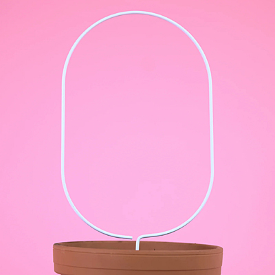 White Metal Trellis - Oval