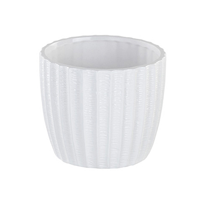 Planter - White Ribbed