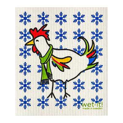 Swedish Dish Cloth - Winter Rooster