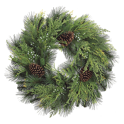Wreath - Cedar/Pine/Cones/Berries