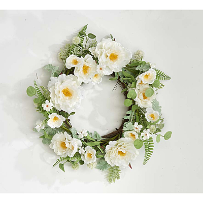 Wreath - Cream Peony on Twig Base