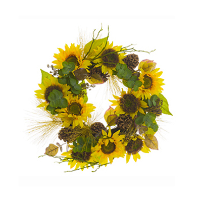 Wreath - Sunflower/Eucalyptus/Cone/Pine