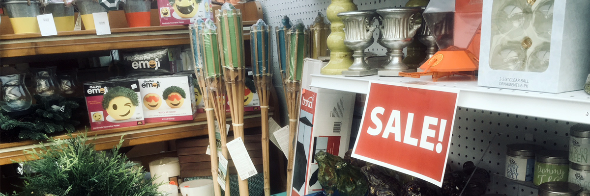 Sale area at Estabrook's Yarmouth garden center