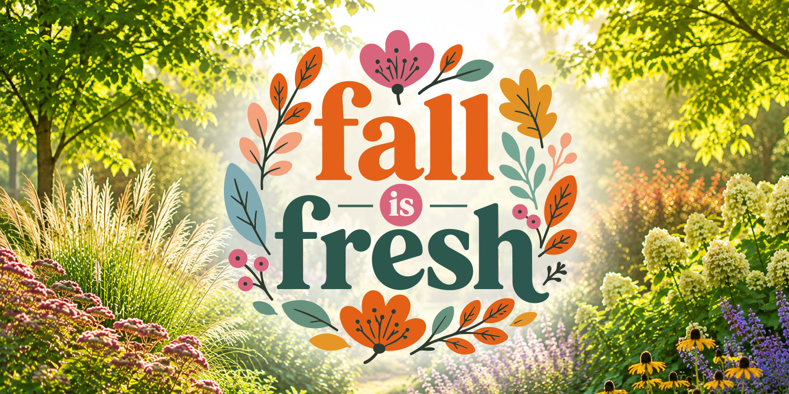 Fall is Fresh Sale in a colorful autumn garden