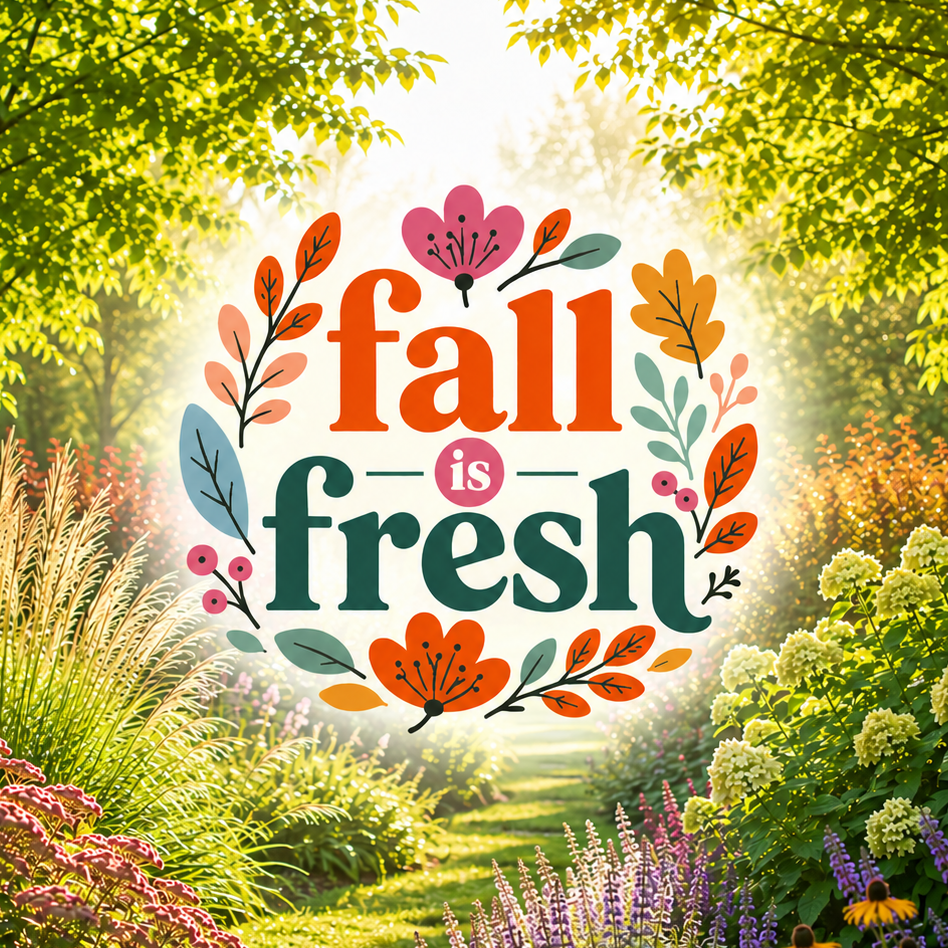 Fall is Fresh Sale in a colorful autumn garden