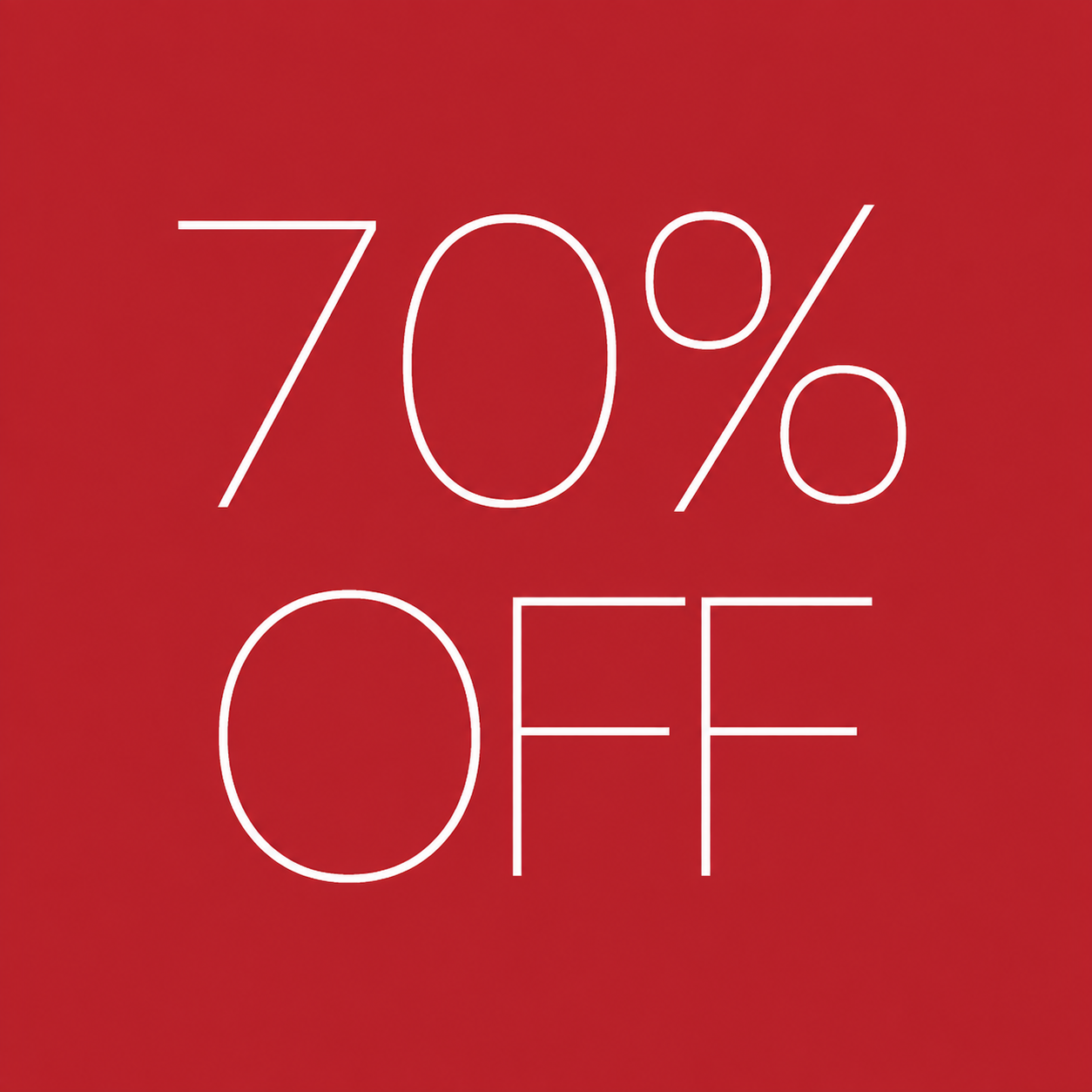 70% OFF select store items through August 30